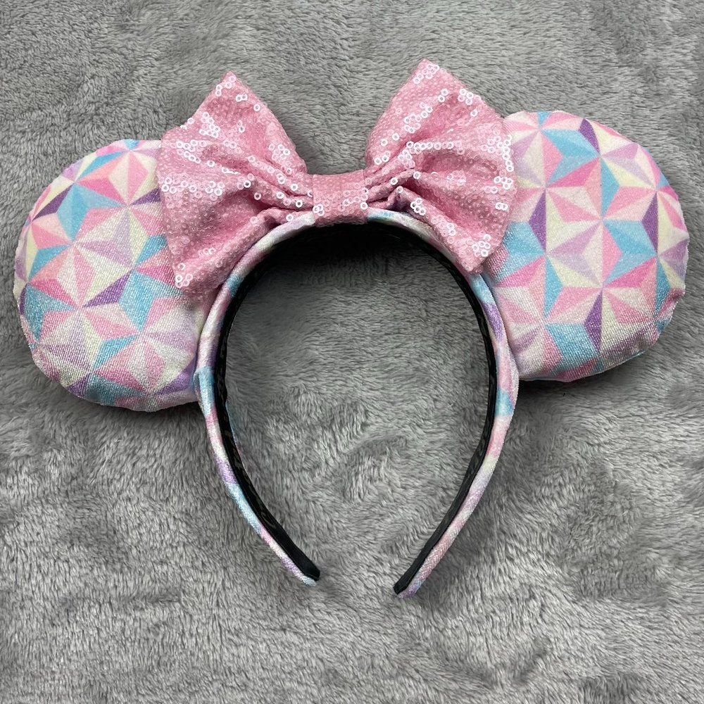 Disney Epcot Minnie Mouse Sequins Ears Adult Size